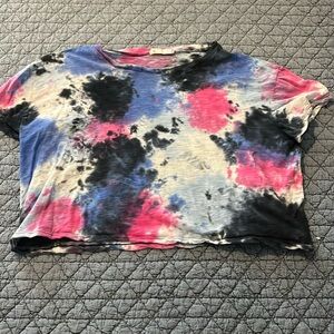 Katie J NYC Tie Dye Cropped Girls T Shirt Size Large